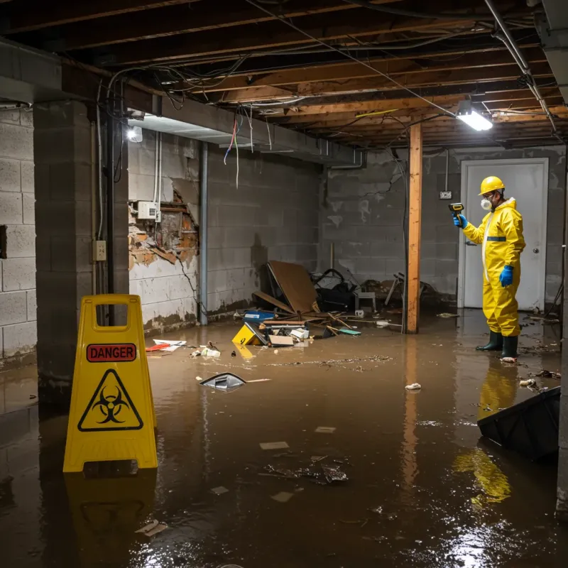 Flooded Basement Electrical Hazard in Cedar Lake, IN Property