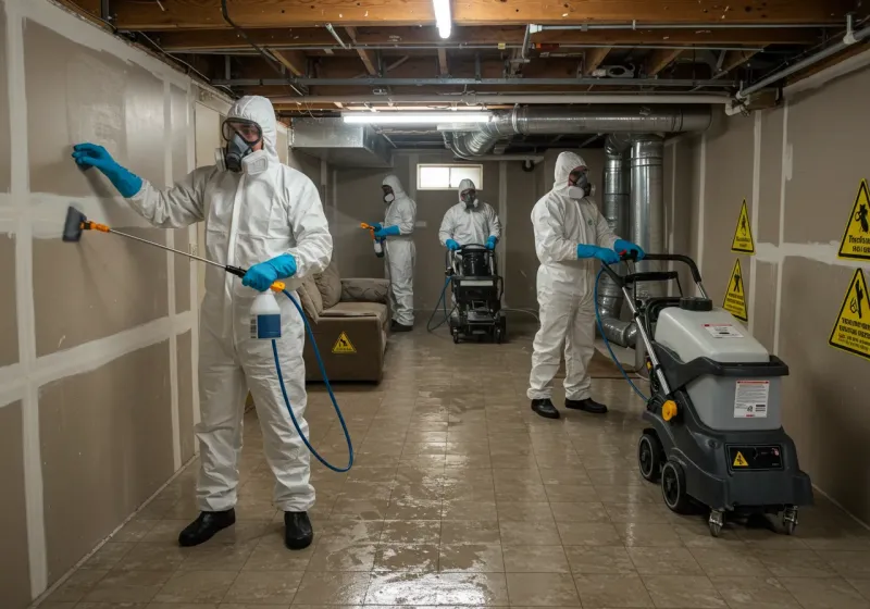 Basement Moisture Removal and Structural Drying process in Cedar Lake, IN